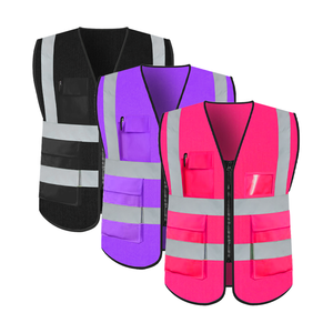 Gilet di <span class=keywords><strong>Sicurezza</strong></span> Riflettente in Poliestere Personalizzato per Giacca Invernale Alta Visibilità Gilet di <span class=keywords><strong>Sicurezza</strong></span> Viola con <span class=keywords><strong>Logo</strong></span> - Product Image 5