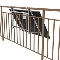 Kit de fixation solaire pour balcon en aluminium anodisé argenté, réglable, pour mini-système photovoltaïque, compatible avec les panneaux solaires encadrés pour maisons européennes