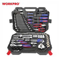 WORKPRO 123PC 1/4 "3/8" 1/2 "Dr. CR-V Set di strumenti meccanici professionali metrici Set di chiavi a bussola per riparazione auto