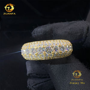 Anillo de Compromiso de Eternidad de Alta Gama, Lujoso, de Plata de Ley 925, con 5 Hileras de Piedras VVS1, Moissanita Brillante VVS1 - Product Image 1