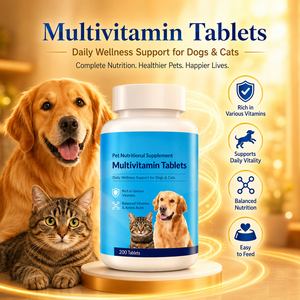 Comprimés multivitaminés pour animaux de compagnie 200 unités – Complément alimentaire quotidien Vitamines A, <span class=keywords><strong>B1</strong></span>, B2, B6, D3, E – Renforce le système immunitaire – Nutrition – Marque privée OEM - Product Image 3