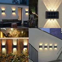 Lampes murales solaires à énergie solaire, étanches, pour l'extérieur, lampe solaire de jardin, maison, porche, capteur crépusculaire, lumière de camping