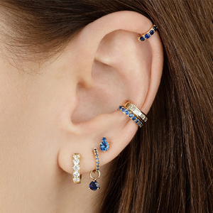 CANNER Boucles d'oreilles créoles classiques larges de haute qualité en argent sterling S925 avec zircon multicolore optionnel et combinaison de 4 pierres, vente en gros - Product Image 6
