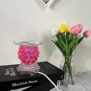 Lampe de table d'aromathérapie couleur caramel Lampe de décoration en bois massif sans flamme avec batterie flexible sans fumée Lampe décorative fondante pour anniversaire - Product Image 5