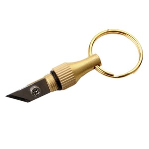 Portable Keychain Brass Engraving Knife Mini Handheld Carbon Steel Blade Metal Handle 45 Degree Tip Angle Utility Knife - Product Image 3