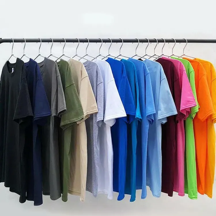 חולצות טי עם הדפסת מסך לכל אורך המסך לגברים חולצות טריקו בצבע אחיד יצרן חולצת טריקו 150G כותנה