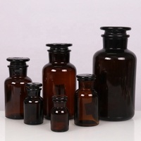 Flacon compte-gouttes en verre ambré foncé à col large, réactif liquide, 250 ml