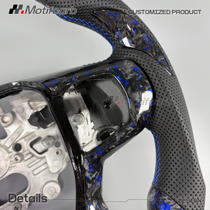 พวงมาลัยคาร์บอนไฟเบอร์ฟอร์จสีน้ำเงินแบบกำหนดเองสำหรับฟอร์ด เรนเจอร์ แร็พเตอร์ ปี 2023-2026 อุปกรณ์ตกแต่งภายในรถยนต์ - Product Image 4