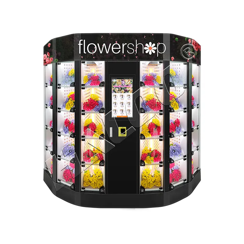 स्मार्ट ठंडा लॉकर वेंडिंग मशीन ताजा फूल प्रशीतन और आर्द्रीकरण के साथ वेंडिंग मशीन