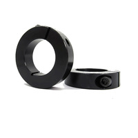 Collier de fixation en acier inoxydable et acier au carbone sur mesure, à deux pièces, argent/noir