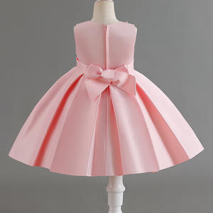 Robe de princesse en satin pour bébés filles, avec fleurs, pour baptême, fête de Noël, <span class=keywords><strong>costume</strong></span> pour bébé de 1 an, anniversaire, baptême - Product Image 5