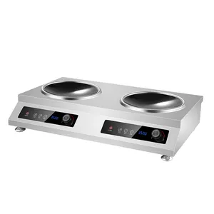 Fabricante proporciona equipo de cocina 3500W doble quemador de acero inoxidable de alta potencia comercial Cocina de Inducción 2 quemador
