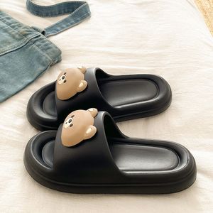 Summer new style simple solid-color women's flip-flop <b>cute</b> and adorable <b>bear</b> for home wear and outdoor use, durable and wear-res - Product Image 5
