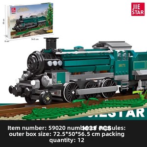 Ensemble de blocs de construction de locomotive à vapeur en plastique, modèle de train à assembler soi-même, jouet éducatif pour garçons et enfants, transport - Product Image 4