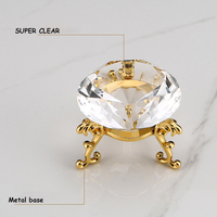 Décoration de table de mariage de luxe, cristal artificiel en verre, diamant gravé, presse-papier de 60 mm, figurine sculptée gravée, souvenir