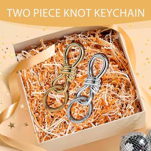 Twist Knot Clasp Bag Charm Keychain D Ring Keychain Heavy Duty Spring <b>Snap</b> <b>Hook</b> Fashion Accessory For Purse Backpack - Product Image 6