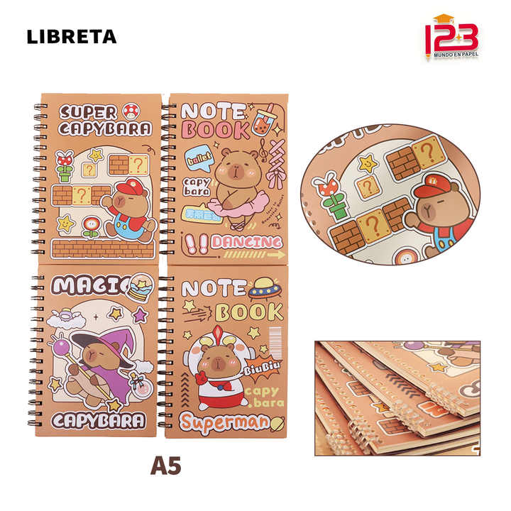 A5 capibara Mini Planner Logo personalizzato Mini Organizer Agenda in pelle lino PVC carta PP Cover per scuola scrittura termica