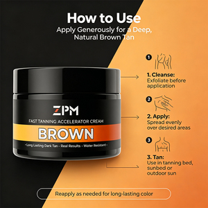 Tanning Accelerator Lotion Indoor &amp; Outdoor Fast Dark Tan <strong>Cream</strong> with Bronzer - Product Image 2