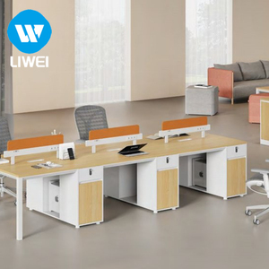 Escritorio de Estación de Trabajo Moderno con Partición <span class=keywords><strong>y</strong></span> Cubículo, Estructura de Acero Laminado en Frío, Muebles de Oficina, <span class=keywords><strong>Mesa</strong></span> de Estaciones de Trabajo de 2, 4, 6 <span class=keywords><strong>y</strong></span> 8 Plazas - Product Image 3