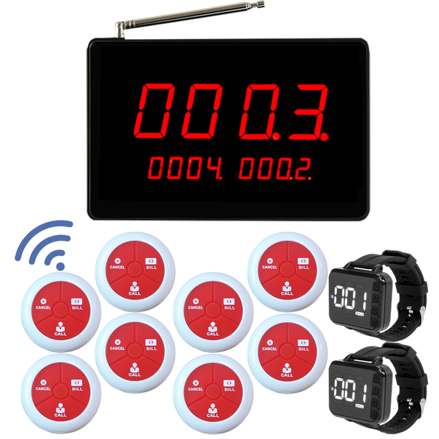Table Order System Communicant System for Restaurant with 8 Service Call Button 1waiter Call Led Custom Paging System