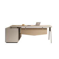 Bureau de direction intelligent LIYU avec finition bois, multiprise intégrée et station de charge USB