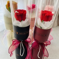 Hadiah Hari Valentine Hari Ibu Hari Perempuan Pernikahan Ulang Tahun Buket Mawar Tunggal Sutra Buatan Modern DIY Bunga Buatan Tangan