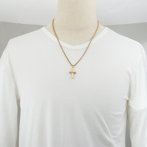 yunnique <b>Cross</b> Pendant Necklace Gold Zinc Alloy 60cm <b>Chain</b> Geometric Design For Men Women Gift Fashion Jewelry - Product Image 2