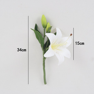Fleurs de lys artificielles 30cm-100cm en PVC souple pour la décoration de la maison, des mariages et des bureaux, fleurs en vase multicolores JQ10002 - Product Image 3