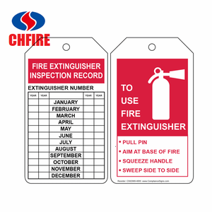 Etichetta Personalizzata per Estintore, Tag in PVC Impermeabile per Registrazione Ispezione Attrezzature Antincendio con Foro Preperforato - Product Image 4