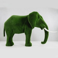 Grande sculpture d'éléphant artificielle d'extérieur de 180 cm, en mousse, statue animale en topiaire, écologique, pour Noël et mariages