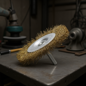 Cepillo de alambre con vástago de 80x8 mm, acero inoxidable, eje de 6 mm, 4500 RPM - Product Image 3