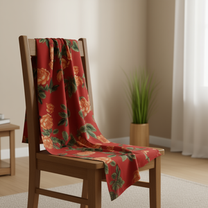 Accessorio in Tessuto Ilan 100cmx150cm Stampa Floreale Rossa per Decorazione Casa - Product Image 2