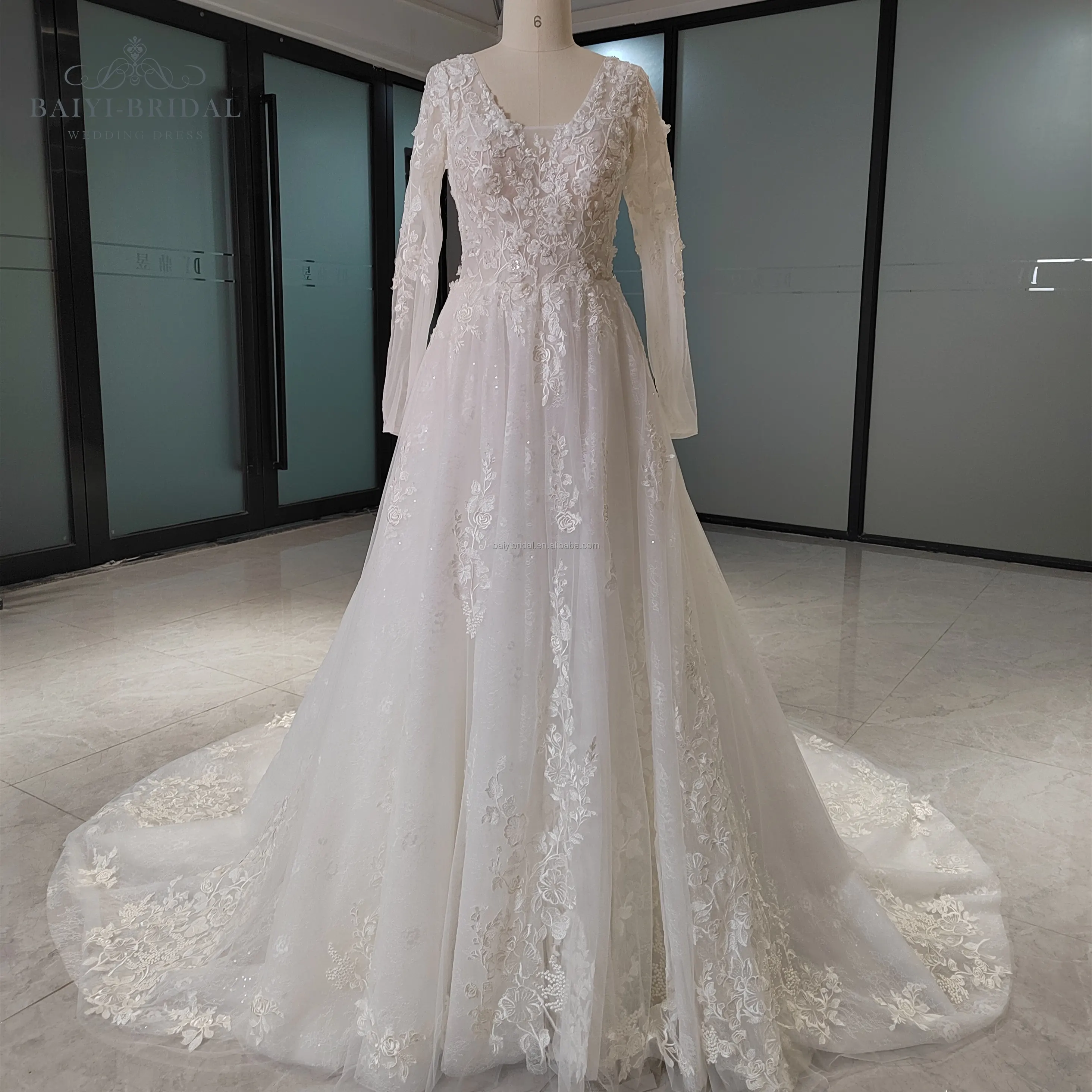Classic Women Wedding Long Sleeve Turkey Bridal Autumn And Winter Dresses Ladies Elegant 2023