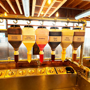 Fromage avec <span class=keywords><strong>pompe</strong></span> Ketchup Sauce suspendue Tête unique Pizza Fromage Distributeur de fromage chaud pour salade Confiture Assaisonnement Sauce suspendue - Product Image 1