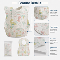 Bavoirs jetables pour bébés avec poche de récupération profonde, emballés individuellement, imperméables, portables, prix usine, vente en gros