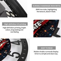Horloge ronde en fer de 25 cm au design nordique avec cadran simple et silencieux