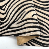 Personnalisé 100% Polyester Tricoté Zèbre-Rayure Velours Imprimé Tissu Sergé Dentelle Style Sheer Caractéristique pour Chaussures Sacs Rembourrage