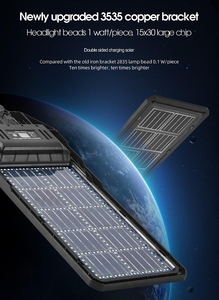 Đèn đường năng lượng mặt trời 50W 100W 200W 300W 400W tích hợp bảng điều khiển năng lượng mặt trời đơn tinh thể hai mặt cảm biến chuyển động siêu mỏng - Product Image 4