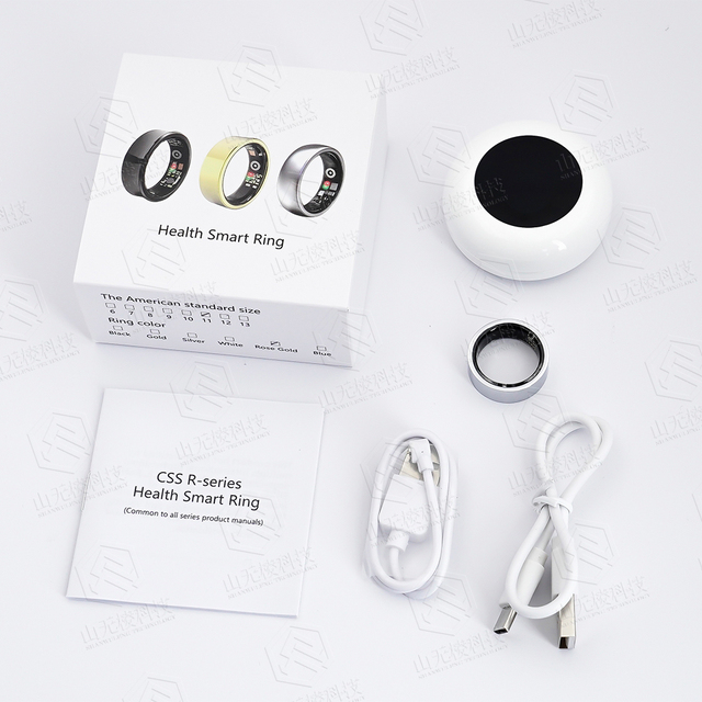 R16G Portable Titanium Steel Smart Rings 50M Waterproof Heart Rate Blood Oxygen Blood Pressure Sleep Tracking Health Smart Ring