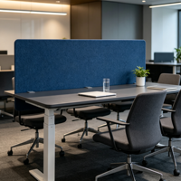 Panneau Acoustique de Bureau à Fixation par Pince, en Fibre PET, NRC 0.9, Absorption Sonore Haute Densité, OEM