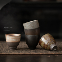 Tasse à thé en poterie 80ml, cérémonie du thé, service à thé fait à la main, Logo personnalisé, Kungfu tasse à thé en céramique, en Stock