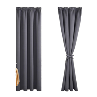 Rideaux occultants DaiRui à plis froncés avec bande adhésive H245 x L140 cm, attaches et passe-tringle, rideau thermique pour salon