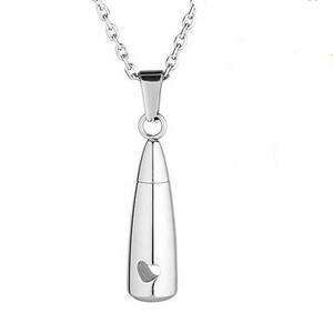 Kalung Perhiasan Kremasi Baja Anti Karat Bentuk Tetesan Air, Wadah Abu Jenazah Hewan Peliharaan MECYLIFE, Tempat Penyimpanan Bulu Hewan Peliharaan - Product Image 1