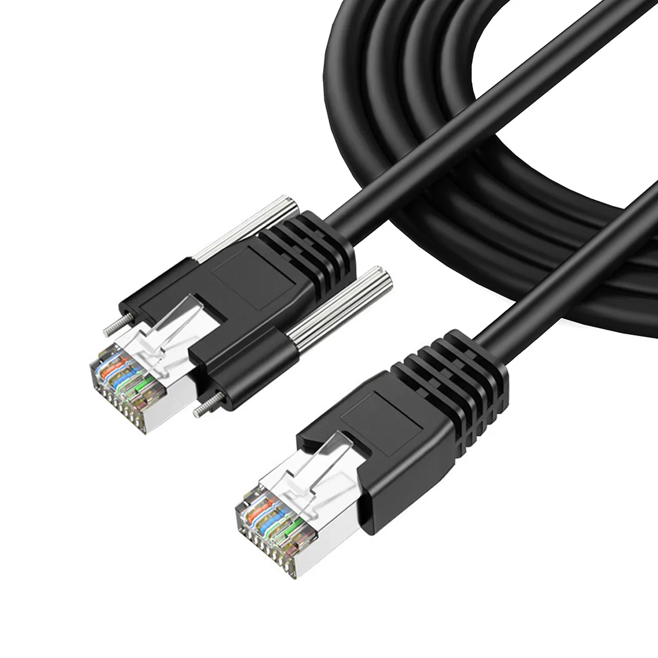High Speed Vision Industrial Camera Ethernet Cable High Flexible Cat6a Network Sftp Rj45 8p8c With Lock Screw Network Cable