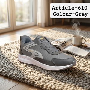Chaussures de course légères et respirantes grises, baskets de sport à lacets, chaussures de marche antidérapantes pour hommes, légères et respirantes, grises - Product Image 3