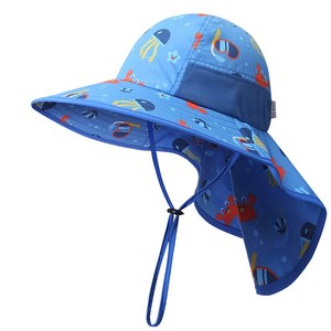 Sombrero de pescador de algodón con protección UV y ala ancha para niños, protección solar para bebés, para la playa y uso diario al aire libre, venta al por mayor, OEM personalizado - Product Image 1