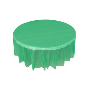 Nappe de table ronde durable écologique tissu de banquet vert PVC pour mariages fêtes pour une utilisation en extérieur pour les affaires formelles - Product Image 1