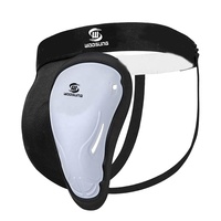 Protège-aine de boxe Woosung avec logo personnalisé Protection en cuir blanc et cuir PU