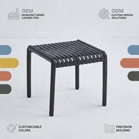 Table en plastique à plateau à lattes empilable en PP, table de salle à manger personnalisée pour l'intérieur et l'extérieur, table de café pour pique-nique, patio, jardin, bistrot, vente en gros