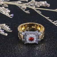 Bagues CAOSHI de haute qualité en micro-pavé CZ plaqué or pour hommes et femmes, bagues de fiançailles de luxe, mode masculine
